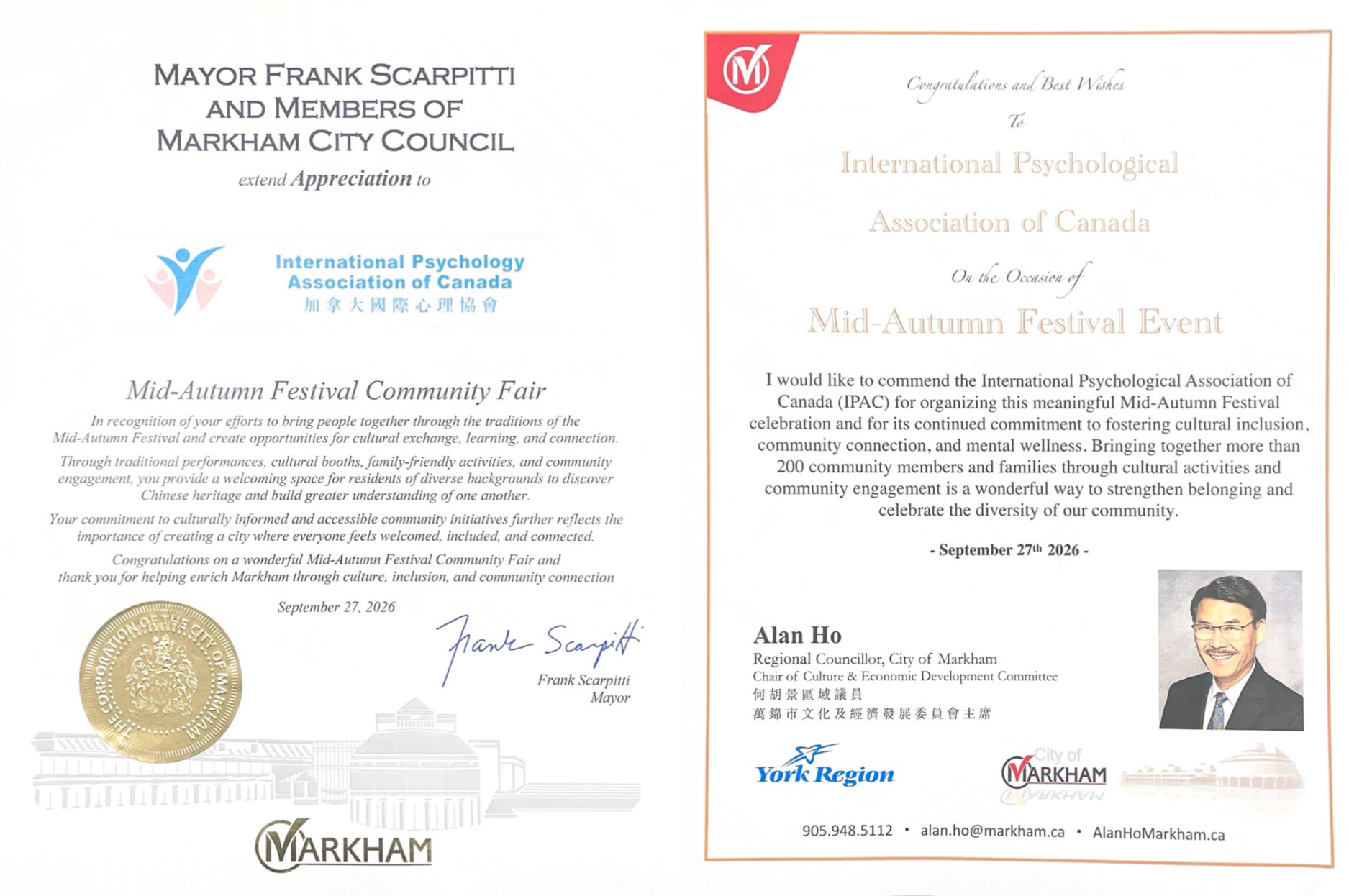 Greeting and certificate